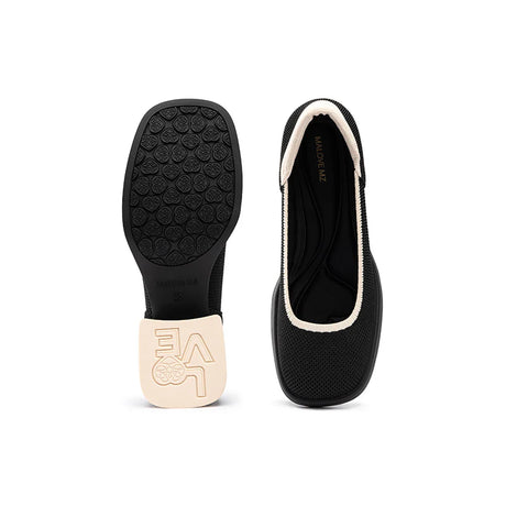 Vintage Square Toe Mary Jane Pumps - Black