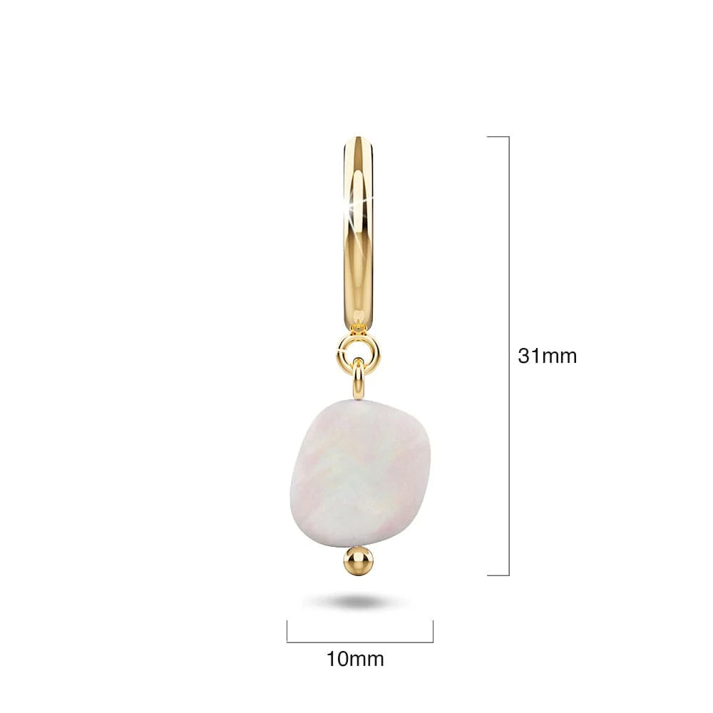 Bullion Gold Queen Pearl Hoop Gold Layered Earrings