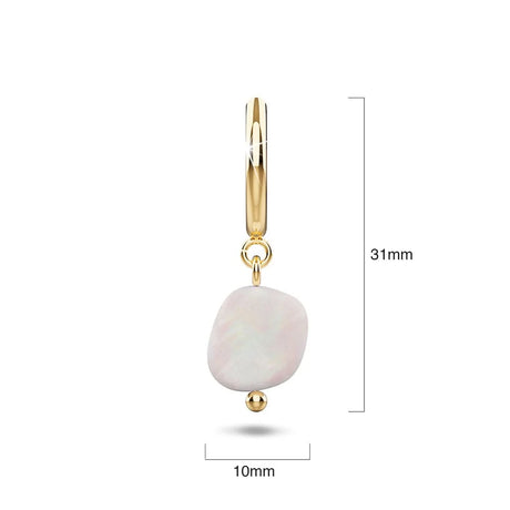 Bullion Gold Queen Pearl Hoop Gold Layered Earrings