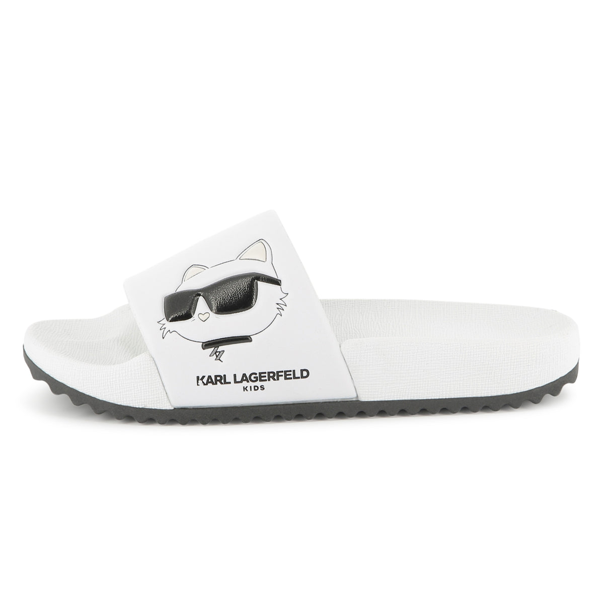 Karl Lagerfeld Girls Fete Musique D3 Aqua Slides - White