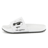 Karl Lagerfeld Girls Fete Musique D3 Aqua Slides - White