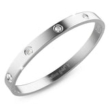 Bullion Gold Cecelia Stainless Steel Bangle in White Gold
