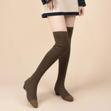 Stretch Over the Knee Boots - Coffee