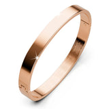 Bullion Gold Serena Solid Flat Hinged Bangle in Rose Gold