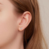 Solid 925 Signature Silver Mary Anne Crystal Stud Earrings In Black Gold