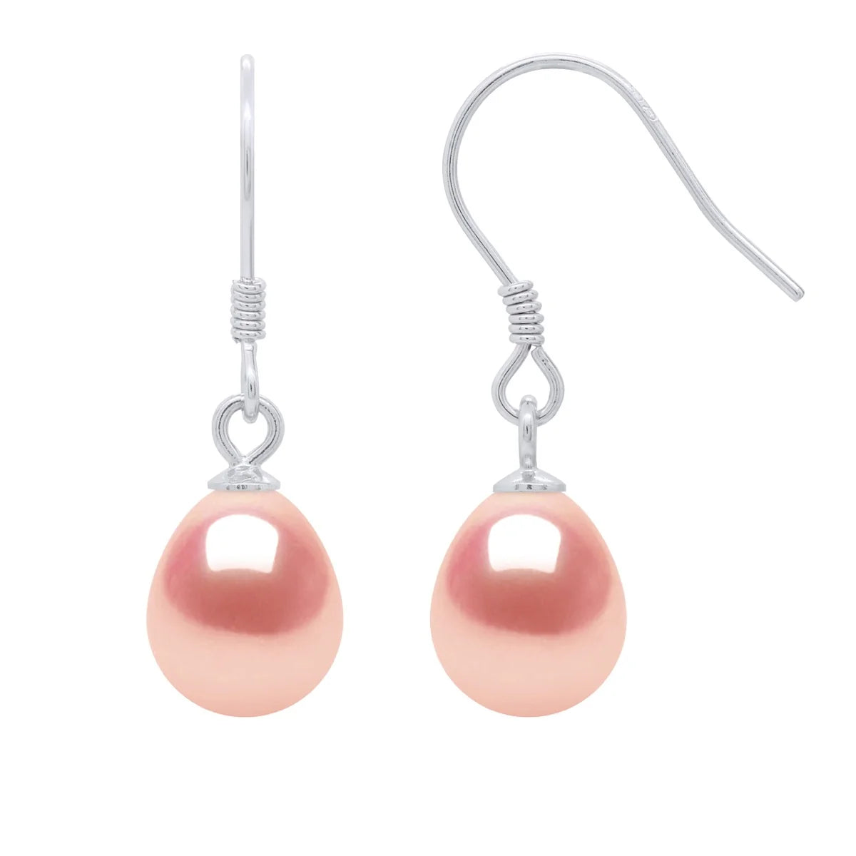 Drop Drop Earrings Freshwater Pearl Pink Sterling Silver
