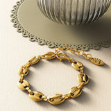 Boxed Interlock Anchor Necklace and Bracelet Set