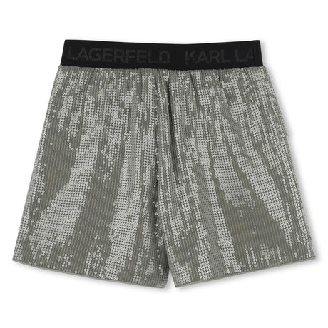 Karl Lagerfeld Girls Formal Shorts With Sequins - Grey