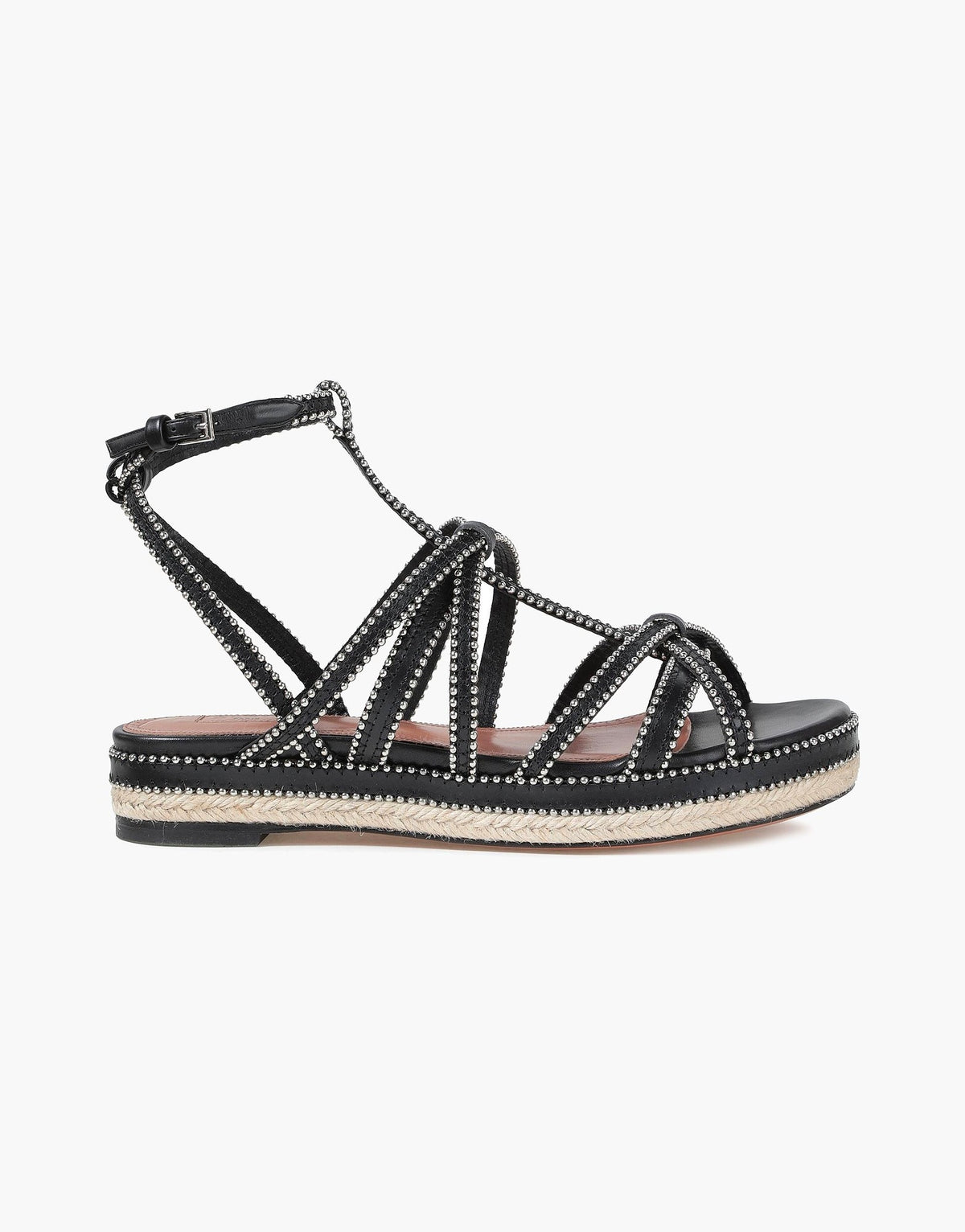 Alaïa Womens Mid Heel Espadrilles - Black