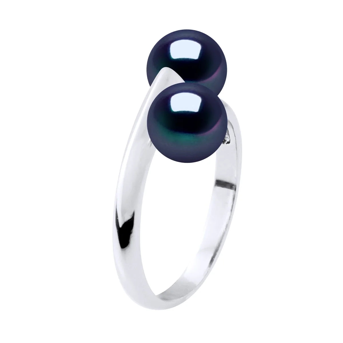 Ring Toi & Moi 2 Pearl Freshwater Pearl Black Sterling Silver
