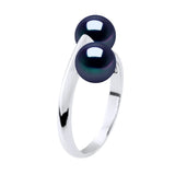 Ring Toi & Moi 2 Pearl Freshwater Pearl Black Sterling Silver