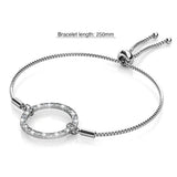 Krystal Couture White Gold Pave Set Circle Slider Bracelet Embellished with SWAROVSKI Crystals