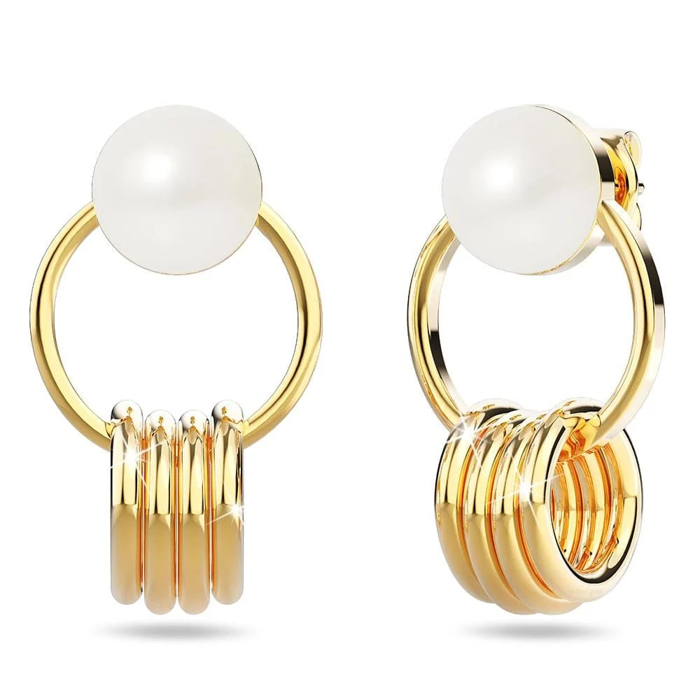 Bullion Gold Helena Pearl & Charm Ring Gold Drop Earrings