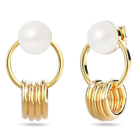 Bullion Gold Helena Pearl & Charm Ring Gold Drop Earrings