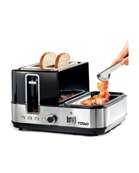 TODO 1400W Breakfast Master Toaster Egg Cooker Poacher Bacon Fryer Grill All In One
