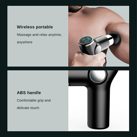 Fitsmart LCD DISPLAY Black Mini Vibration Therapy Massage Device