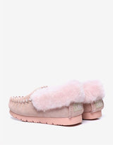 Popo Cow Suede Moccasin in Pink