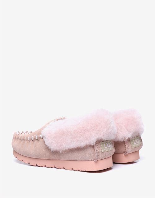 Popo Cow Suede Moccasin in Pink