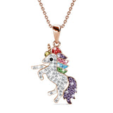 Krystal Couture Rose Gold Chain with Rainbow Unicorn Embellished with SWAROVSKI Crystals
