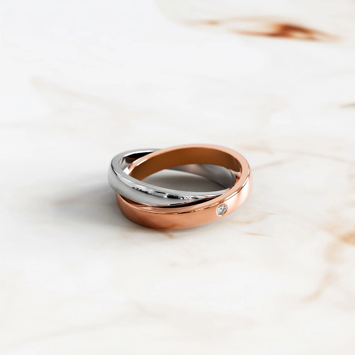 Krystal Couture Circle Bond Dual Tone Ring