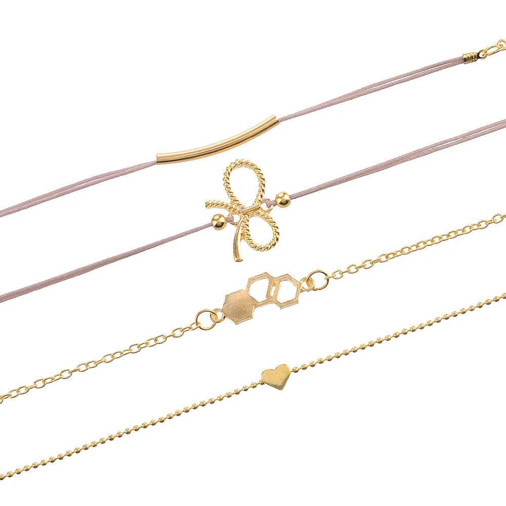 Bohemian 5-Piece Charm Bead Bracelet Set