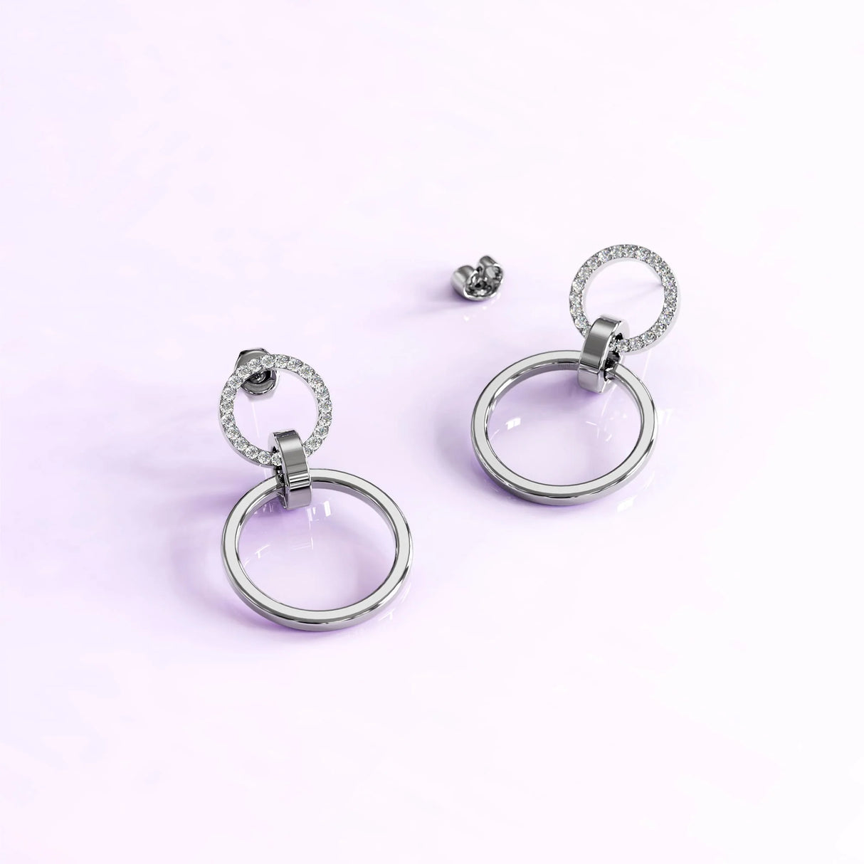 Krystal Couture Orbit of Radiance Earrings Embellished with SWAROVSKI Crystal in White Gold