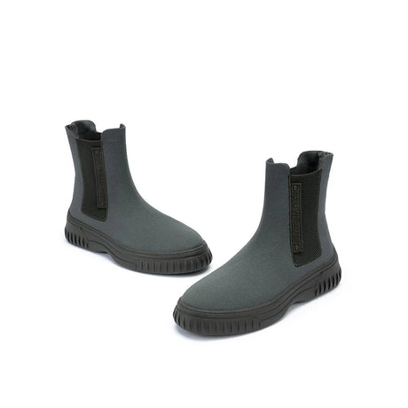 Knit Chelsea Ankle Boots - Charcoal
