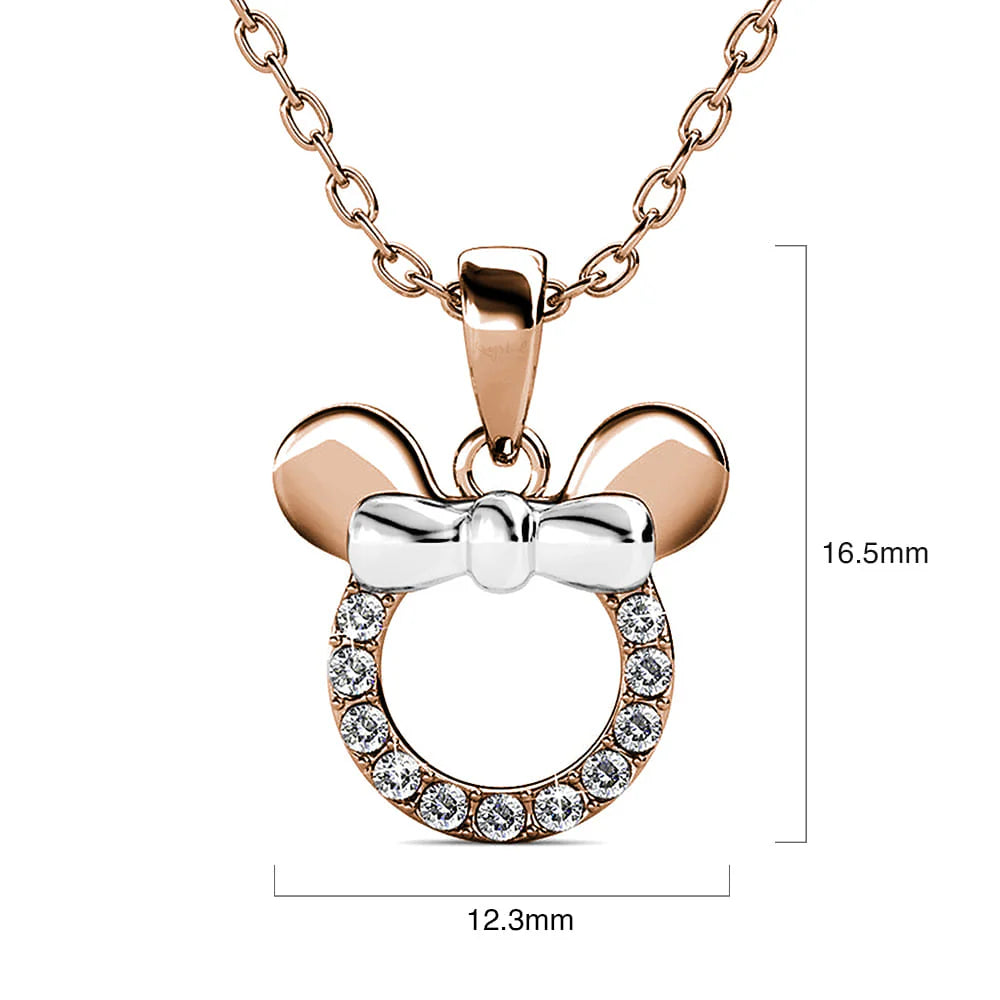 Krystal Couture Minnie Mouse Necklace Embellished with SWAROVSKI Crystals
