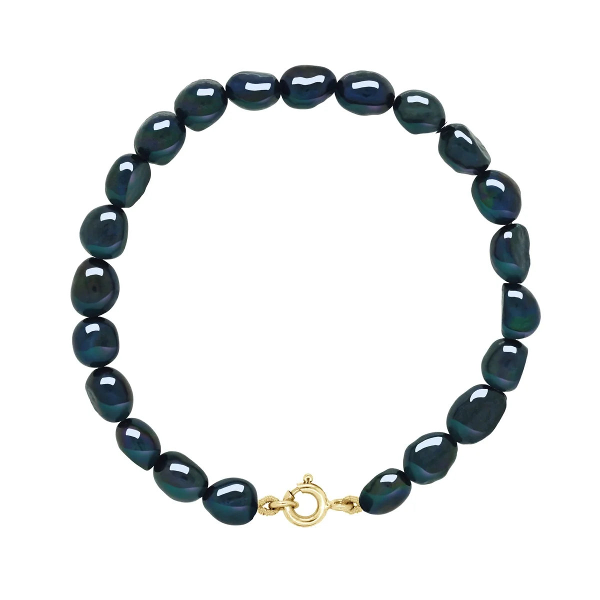 Manufacture Royale Bracelet Baroque Baroque Freshwater Pearl Black Yellow Gold 6-7mm
