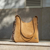 Nalandu Vintage Leather Large Capacity Tote Bag - Camel