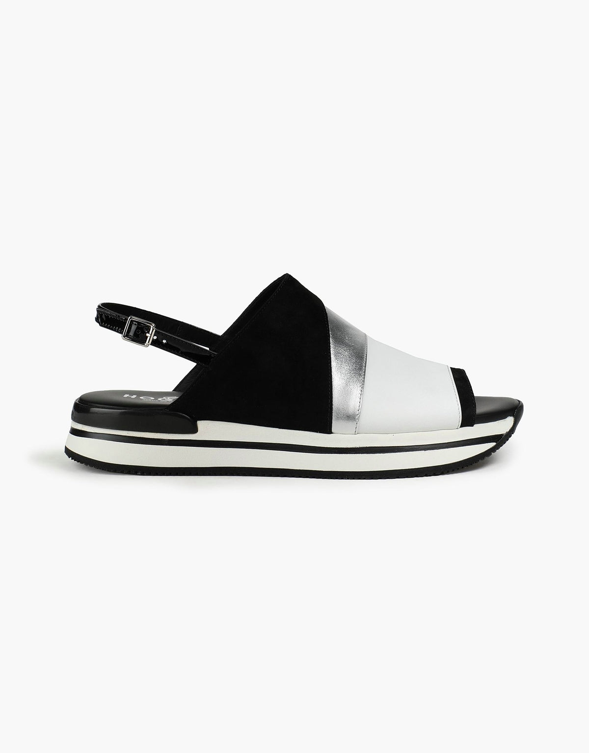 Hogan Womens Flat Sandals - Black