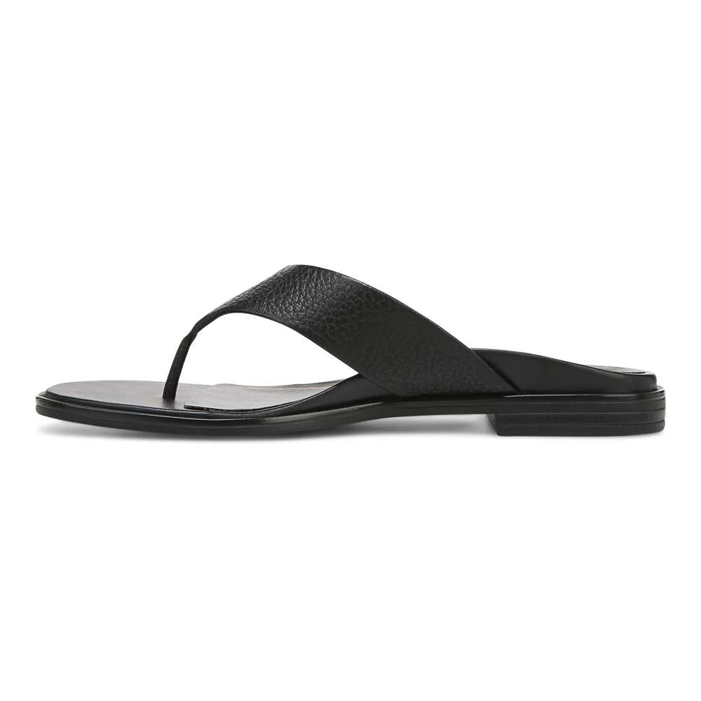 Vionic Agave Toe Post Sandal - Black Leather