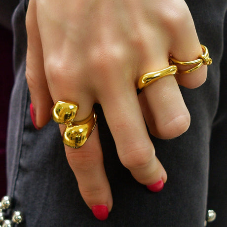 Bullion Gold Collided Ring in Gold
