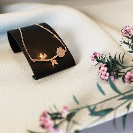 Bullion Gold One Piece Rose Bracelet in Rose Gold Layered Steel Jewellery