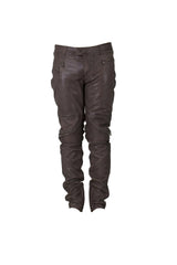 Womens Suede Trousers in Stone