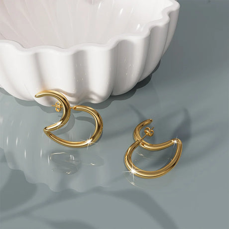 Bullion Gold Double The Fun Gold Hoop Earrings
