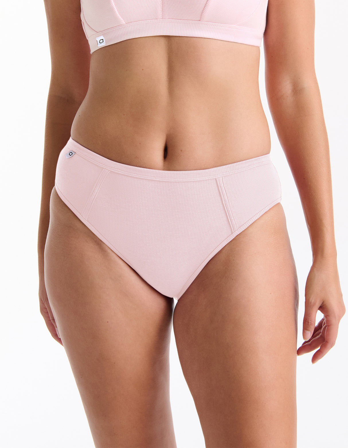 Ambra Refined Rib Skimpy Hi Cut  - Shell