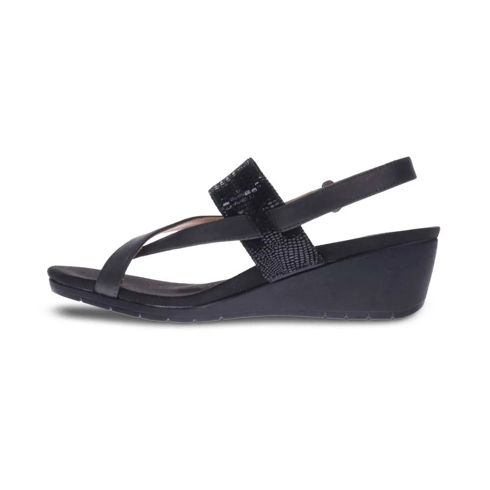 Revere Honolulu Back Strap Wedge - Onyx/Black Lizard