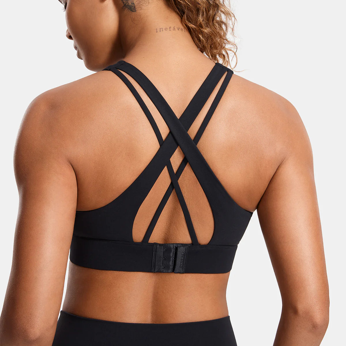 Power On Zip Front Racerback High Impact Sports Bra - Black