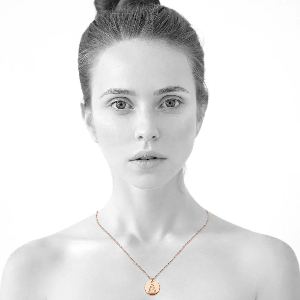 Bullion Gold Initials Fabulous Alphabet Letter Necklace Rose Gold Layered Steel Jewellery