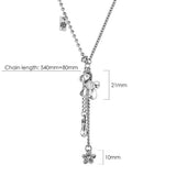 Bullion Gold Petite Pony and Flower Long Chain Necklace in White Gold