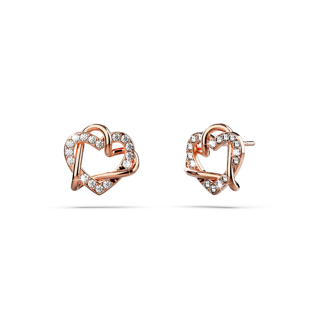 Boxed Endless Crystals 2 Pc Earrings Set Embellished with SWAROVSKI® Crystals In Rose Gold