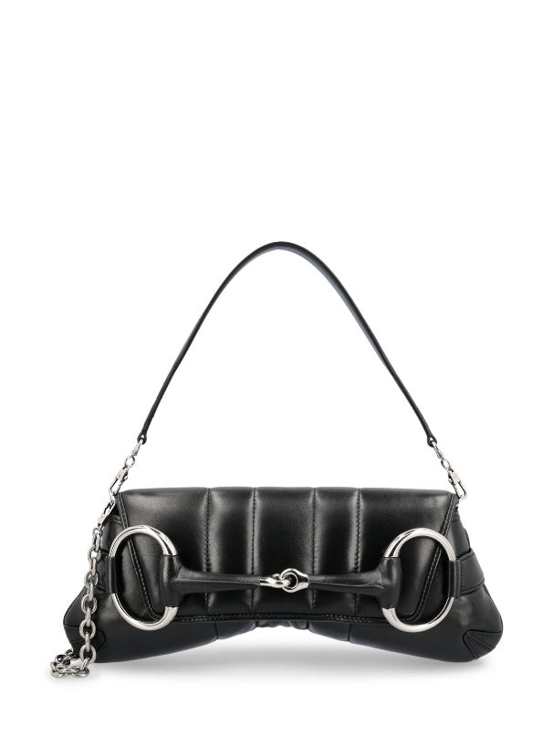 Gucci Quilted Leather Large Horsebit Bag - Black