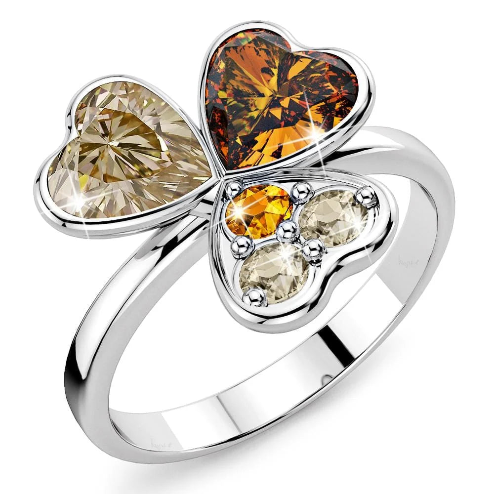 Krystal Couture Clover Lover Topaz Ring Embellished with SWAROVSKI Crystals