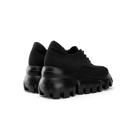 Retro Leopard Platform Sneakers - Black