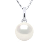Pendant Button Freshwater Pearl White White Gold 7-8mm