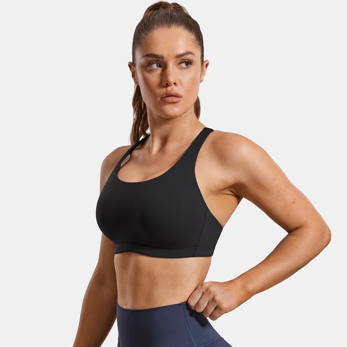 Power On High Impact Padded Sports Bras - Black