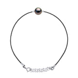 Bracelet "Love Links" In Twisted Nylon of Black - Adorned - Longueur 42 cm