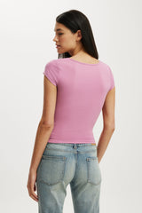 Cotton On Women's Hold Me Short Sleeve - Mystic Mauve