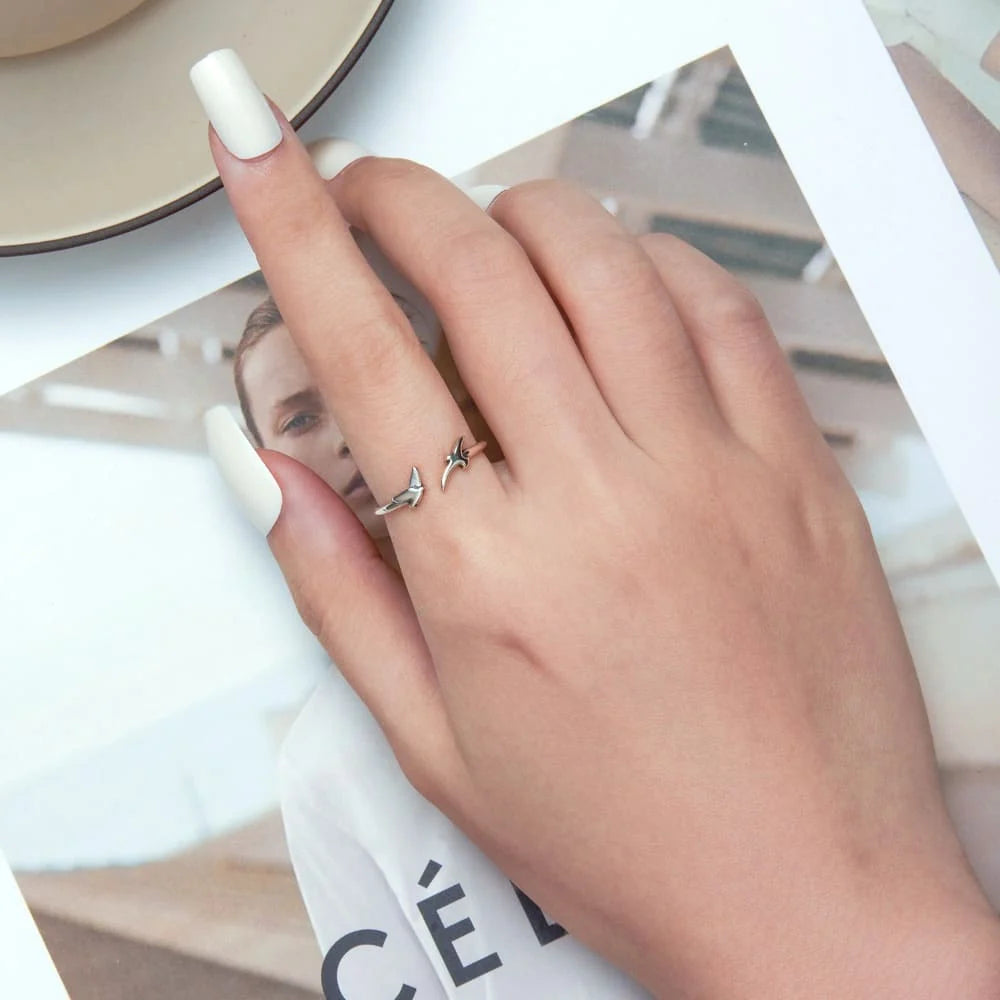 Adjustable Solid 925 Sterling Silver On The Blue Sky Ring